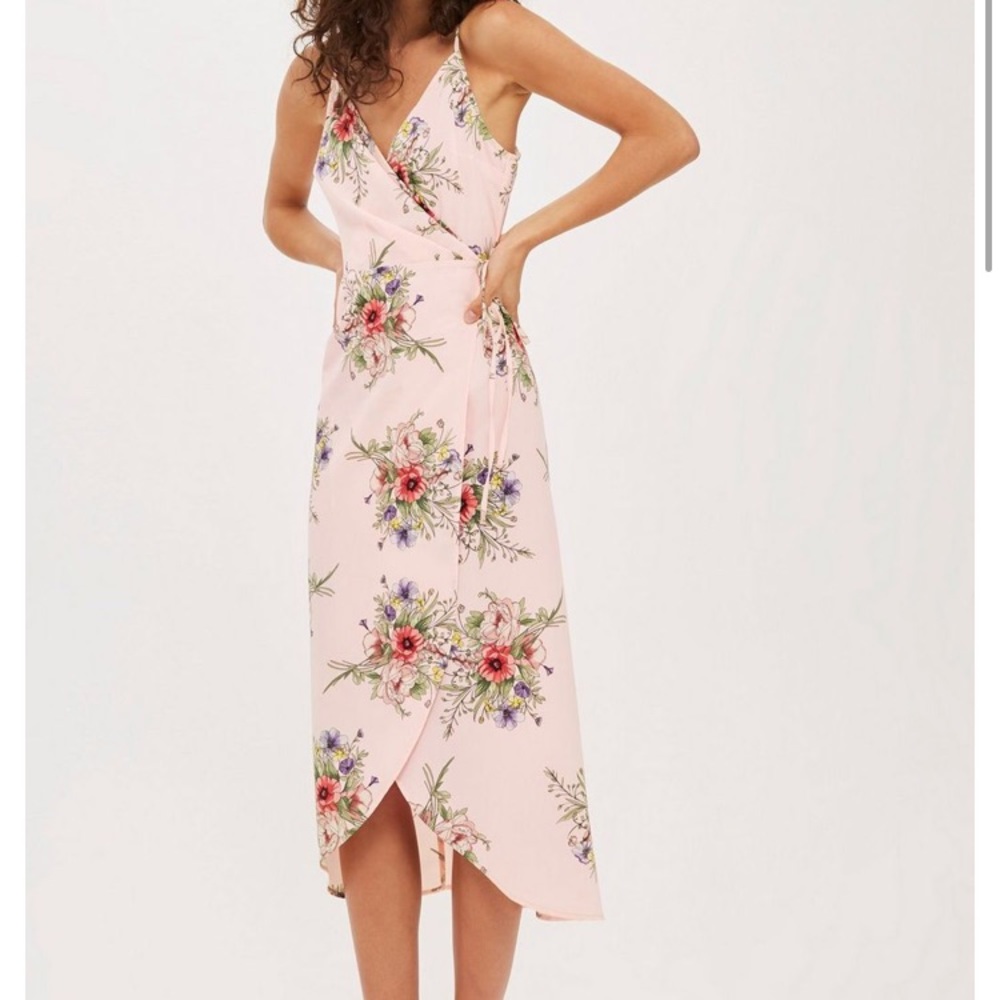 Topshop strappy floral wrap dress. Only worn once.